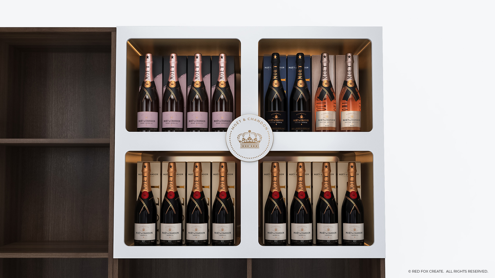 Red Fox Create - Moët & Chandon Shelf in Shelf Display